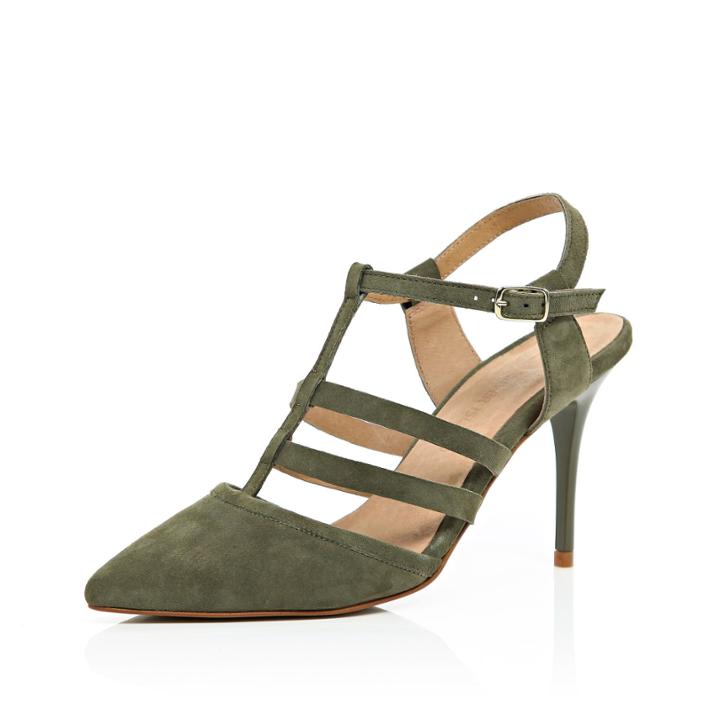 River Island Womens Nubuck Leather Mid Heel Pumps