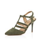 River Island Womens Nubuck Leather Mid Heel Pumps