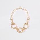 River Island Womens Gold Color Chunky Circle Necklace
