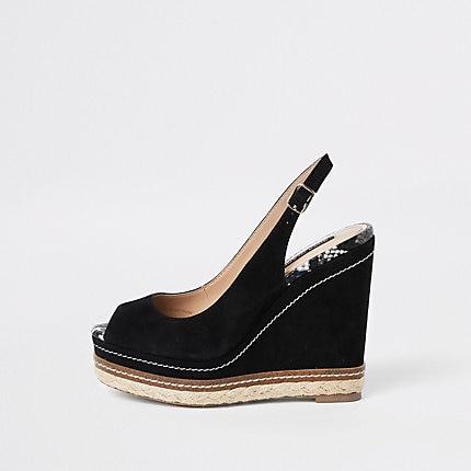 River Island Womens Espadrille Trim Slingback Wedges