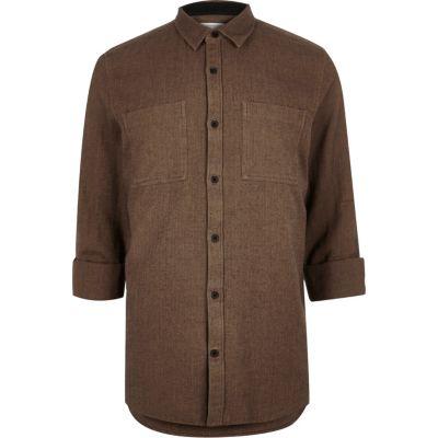 River Island Mens Herringbone Casual Shirt