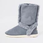 River Island Womens Suede Faux Fur Lined Boots