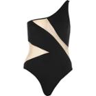 River Island Womens Mesh Panel One Shoulder Swimsuit