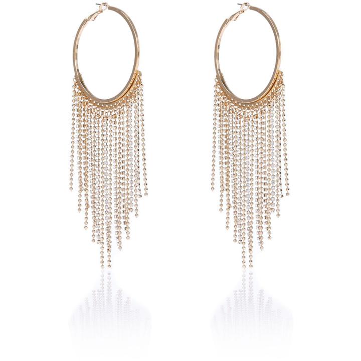 River Island Womens Gold Tone Drape Hoop Earrings
