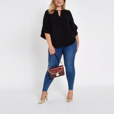 River Island Womens Plus Frill Sleeve Blouse