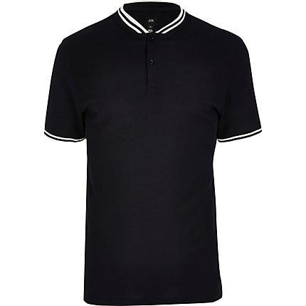 River Island Mens Big And Tall Slim Fit Tipped Polo Shirt