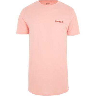 River Island Mens'los Angeles' Curved Hem Slim Fit T-shirt