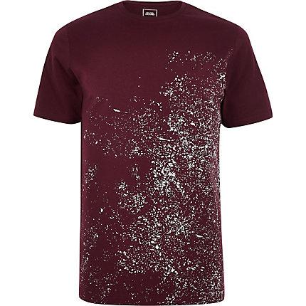 River Island Mens Big And Tall Paint Splat Slim Fit T-shirt