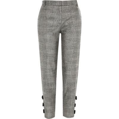 River Island Womens Check Bow Hem Cigarette Pants