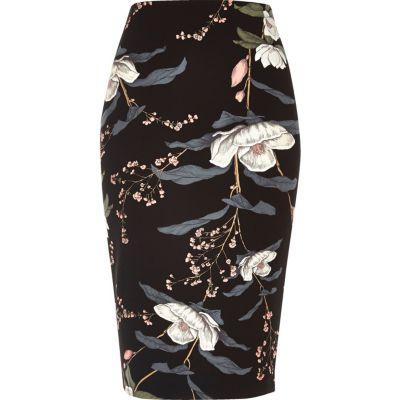 River Island Womens Floral Print Long Length Pencil Skirt