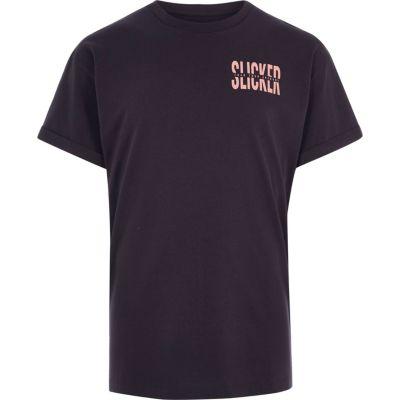 River Island Mens Washed 'slicker' Chest Print T-shirt