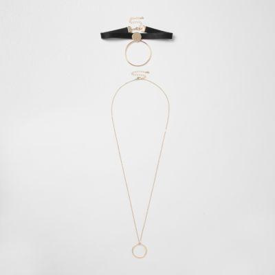 River Island Womens Circle Drop Choker Set