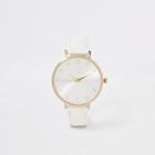 River Island Womens White Gold Color Ri Face Watch
