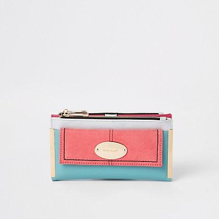 River Island Womens Block Pocket Front Fold Out Purse