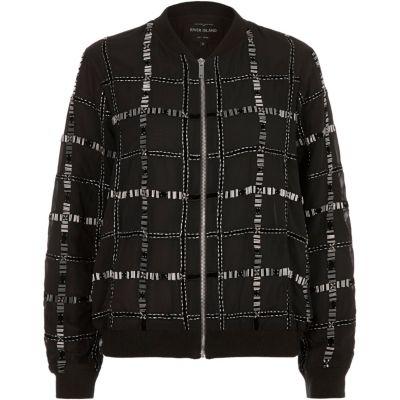 River Island Womens Embellished Bomber Jacket