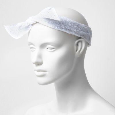 River Island Womens White Broderie Bandana