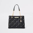 River Island Womens Quilted Studded Tote Bag