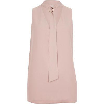 River Island Womens Choker Ring Neck Sleeveless Top
