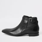 River Island Mens Leather Buckle Chelsea Boots