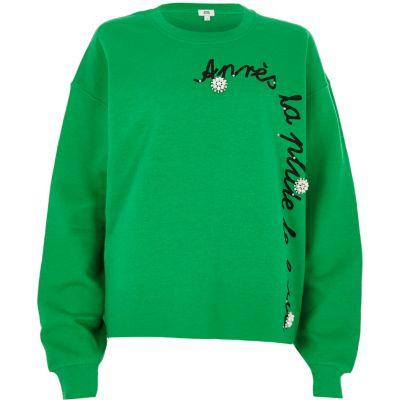 River Island Womens 'apres La' Brooch Sweatshirt