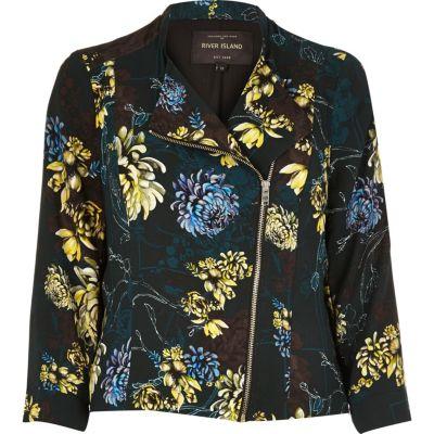 River Island Womens Floral Print Biker Jacket