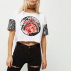River Island Womens Petite White Sequin Sleeve T-shirt