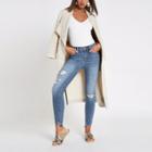 River Island Womens Amelie Super Skinny Ripped Jeans