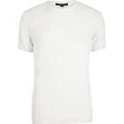 River Island Mens White Chunky Ribbed T-shirt