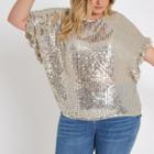 River Island Womens Plus Embellished Frill Sleeve Top