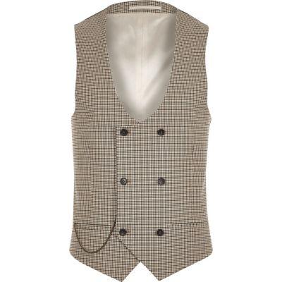 River Island Mens Dogstooth Check Vest