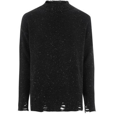 River Island Mens Flecked Knit High Neck Jumper