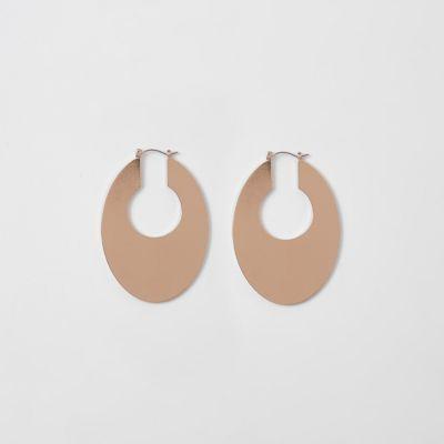 River Island Womens Gold Tone Oval Hoop Earrings