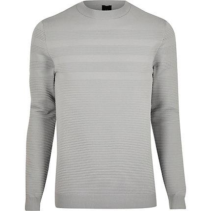 River Island Mens Slim Fit Ribbed Long Sleeve Jumper