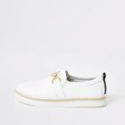 River Island Womens White Snaffle Slip On Sneakers