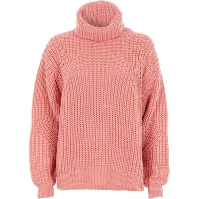River Island Womens Chunky Rib Knit Roll Neck Sweater
