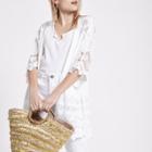 River Island Womens Petite White Crochet Kimono Sleeve Cardigan
