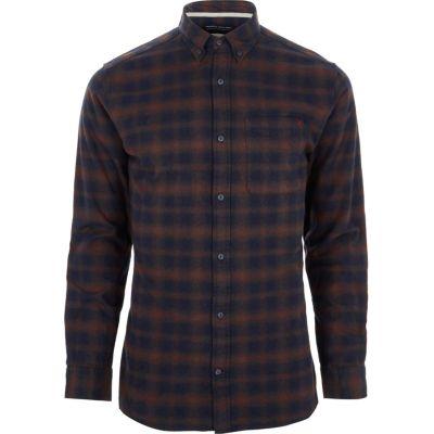 River Island Mens And Navy Jack And Jones Premium Check Shirt