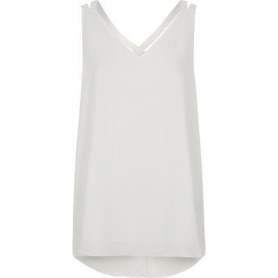 River Island Womens White Double Strap Cross Backk