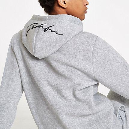 River Island Mens Marl 'prolific' Muscle Fit Hoodie