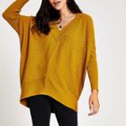River Island Womens Ribbed V Neck Knitted Jumper