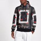 River Island Mens Criminal Damage Print Hoodie