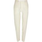 River Island Mens White Satin Trim Skinny Fit Suit Trousers