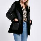 River Island Womens Reversible Suedette Shearling Coat