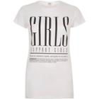 River Island Womens White 'girls' Print Fitted T-shirt