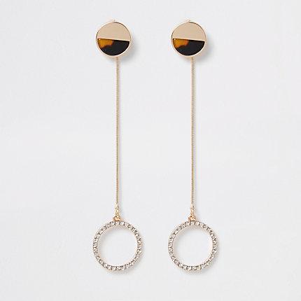 River Island Womens Tortoiseshell Front And Back Earrings