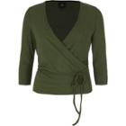 River Island Womens Wrap Waist Tie Long Sleeve Ballet Top