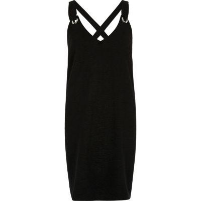 River Island Womens Eyelet Cross Back Cami Slip Dress