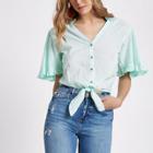 River Island Womens Stripe Tie Hem Cropped Shirt