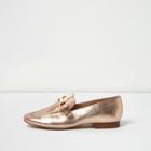 River Island Womens Rose Gold Soft Loafers