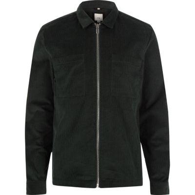 River Island Mens Corduroy Zip-up Shirt